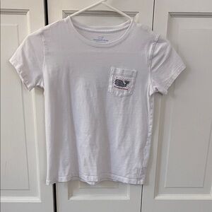 Vineyard Vines White Kids' Tee with Flag Pocket